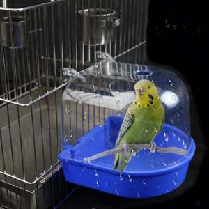 Boîte de bain d'<span class=keywords><strong>oiseau</strong></span> en plastique douche d'<span class=keywords><strong>oiseau</strong></span> pour perroquets bain suspendus perroquets Cages miroir <span class=keywords><strong>baignoire</strong></span> pour oiseaux bain d'eau - Product Image 6