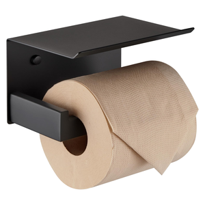 Portarrollos de Papel Higiénico Giratorio 360 Grados Autoadhesivo con Repisa para Teléfono, Acero Inoxidable 304 - Product Image 1