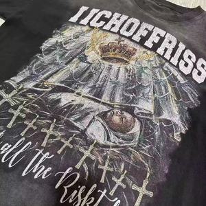 เสื้อยืดแขนสั้นทรงโอเวอร์ไซส์ ผ้าคอตตอน 100% พิมพ์ลายดิจิทัลคุณภาพสูง สไตล์ฮิปฮอป สำหรับทุกเพศ - Product Image 3