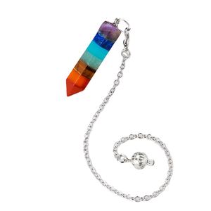 HZ 크리스탈 치유 스톤 크리스탈 도매 대량 다채로운 크리스탈 진자 펜던트 | 체인 공급 업체가있는 진자 - Product Image 1