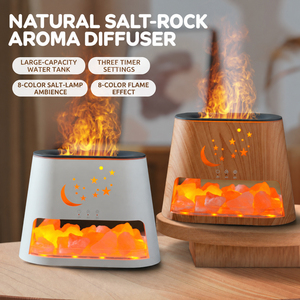 Humidificateur ultrasonique au sel de l'Himalaya, diffuseur d'arômes silencieux pour bureau, diffuseur d'huiles essentielles avec lumière LED pour la maison et le bureau - Product Image 1
