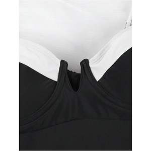 Traje de baño de una pieza personalizado para mujer, corte alto, push-up, cuello cuadrado, ribete en contraste, licra, nailon, ropa de playa - Product Image 5