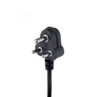 Cordon d'alimentation standard sud-africain personnalisé prise à 3 broches câble IEC 250V 6A pour électronique