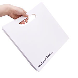New Design Luxury Gift <b>Bags</b> Custom Art <b>Paper</b> Matt Lamination <b>Store</b> Take Away Personal Logo Print Hollow Handle - Product Image 1