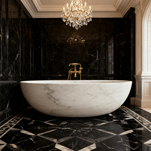 Freistehende Badewanne aus Naturmarmor, Einweich- und Massagebadewanne, Geeignet für Villen oder Hotels - Product Image 4