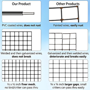ISO CE <strong>Factory</strong> Sale Hardware Cloth Black <strong>PVC</strong> Coated <strong>Welded</strong> Wire Mesh for Solar Panel Anti Bird Pest Squirrel Protection Mesh - Product Image 4