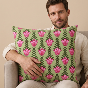 High Quality Pure Cotton Handcrafted Luxury Throw Pillow Cover Zipper Closure Washable Anti-Bacterial Floral/Festival/Portrait - Product Image 1