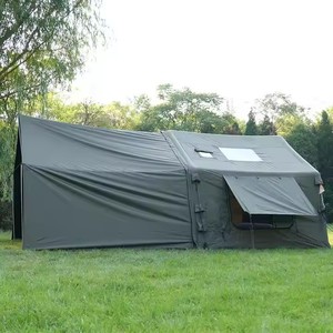 Tente de camping gonflable extérieure imperméable verte pour 4-7 personnes, en tissu Oxford, avec une chambre, idéale pour les fêtes en famille - Product Image 2