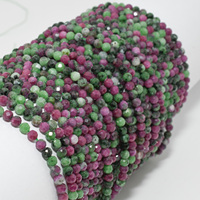 Perles rondes facettées en zoïsite rubis naturel 3,5 mm