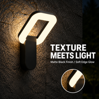 Applique murale LED moderne 12W étanche IP65 en aluminium moulé sous pression, rectangulaire, pour jardin, cour et extérieur