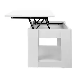 Modern Black Wood Multifunctional Folding Top Lift Up Coffee Table With Hidden Storage For Living Room