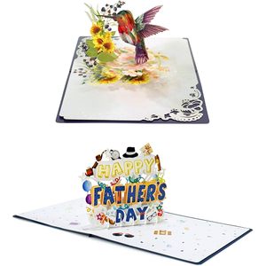 3D Pop-Up Greeting Cards For Mother's Day And Father's Day Paper <b>Matte</b> <b>Varnish</b> Irregular Shape Digital Printing - Product Image 1
