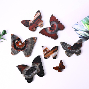 Vente en gros de sculptures d'animaux en agate naturelle, papillon en cristal pour la décoration de la maison - Product Image 5