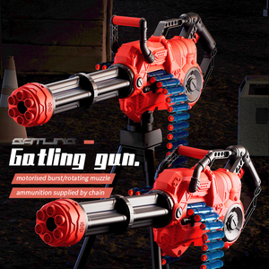 Pistola de juguete eléctrica Gatling de balas de espuma de largo alcance para niños, con disparo continuo y trípode - Product Image 3