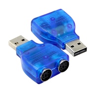 Adaptor Konverter USB2.0 Male ke Dual PS2 Female untuk Keyboard Mouse Docking Connector Adapter Dongle