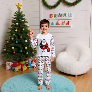 Conjunto de <span class=keywords><strong>Pijamas</strong></span> Navideños para Padres e Hijos, Diseño de Dibujos Animados, Manga Larga, Ropa Casual para el Hogar - Product Image 4