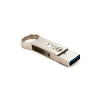Flash Drive USB 3.0 Tipe C Geser 2 in 1, Gantungan Kunci Logam Besar, Memory Stick OTG, Grosir, Ukiran Custom