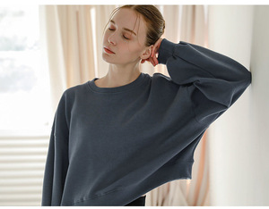 Aoyema High Quality <strong>Bubble</strong> Puff Oversized Women Pullover Short Crop <strong>Top</strong> Sweatshirts Jumper Drop Shoulder Crewneck Long Sleeves - Product Image 6
