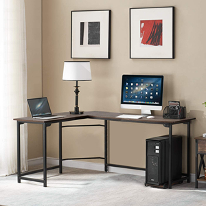 <span class=keywords><strong>Bureau</strong></span> d'ordinateur moderne en forme de L <span class=keywords><strong>avec</strong></span> support d'unité centrale réglable et espace d'<span class=keywords><strong>imprimante</strong></span> pour les postes de travail de <span class=keywords><strong>bureau</strong></span> à domicile - Product Image 2