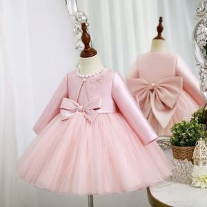 Grand nœud princesse doux enfants <span class=keywords><strong>Tutu</strong></span> enfant en bas âge fête d'anniversaire nouveau-né baptême enfants baptême bébé filles vêtements robes d'été - Product Image 2