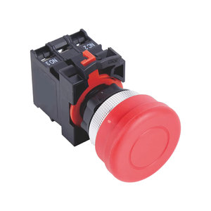 ELEWIND Interruptor de Botón Pulsador Tipo Hongo de 22mm 1NO1NC Momentáneo o de Retención para Voltaje de 220V 3A - Product Image 2