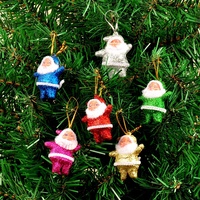 Ornamen Gantung Natal Grosir, Boneka Santa Claus Mini, Hiasan Gantung untuk Pohon Natal, Rumah, Pesta Liburan