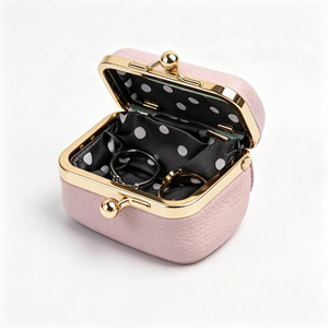 Bulk Multi Color <b>Small</b> Kiss Lock PU Pouches Custom Inner Lining For Wedding Souvenir Birthday And Promotional Gift Packaging - Product Image 4