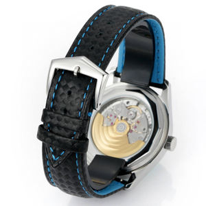 Montre-bracelet automatique haut de gamme pour homme 2026 HOT avec cadran texture carbone, aiguilles bleues accentuées, index lumineux et calendrier mécanique - Product Image 6