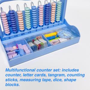 Ábaco matemático para niños con contador de 9 líneas, con varios suministros para contar matemáticas, mostrador, oficina <span class=keywords><strong>escolar</strong></span> - Product Image 2
