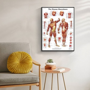 Póster de anatomía humana en inglés <span class=keywords><strong>con</strong></span> imagen/tamaño personalizado, póster artístico de pared en lienzo para aulas, hospitales, decoración del hogar, sin marco - Product Image 1