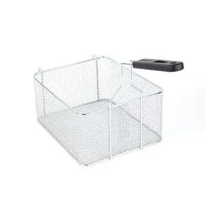 Eco-Friendly Catering Deep-Frying Basket 304 Stainless Steel Or Iron Wire For Efficient Chicken And Potato Frying
