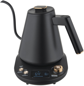 <span class=keywords><strong>Bouilloire</strong></span> électrique en acier inoxydable à col de cygne de 1,0 L, cafetière, grand écran LCD, réglage de la température et maintien au chaud - Product Image 1