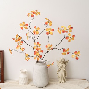 Fleur artificielle CallaFloral, branche unique, pétales en polyester orange et vert, tissu tissé, décoration de vase, intérieur, maison, mariage - Product Image 1