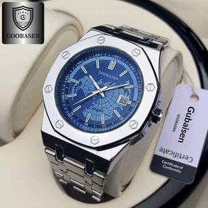 Relojes Gubaisen para hombre, caja de metal, correa acrílica, calendario luminoso, cierre oculto - Product Image 5