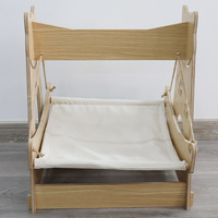 Lit hamac balancelle personnalisé pour chat et chien, Nid en bois massif, Modèle 40.5x39x50