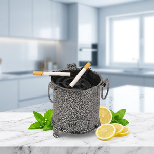 Cendrier en métal robuste pour l'intérieur et l'extérieur, pour cigarettes et cigares, cendriers décoratifs en métal pour le tabac, intérieur et extérieur - Product Image 1