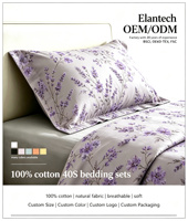 Ensemble de draps 100% coton, housse de couette imprimée avec drap assorti, ensemble de literie élégant en coton imprimé