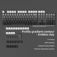 Capuchons de touches PBT Cherry Profile 133 touches, dégradé Blackberry Contour, gravure latérale, sublimation, pour clavier mécanique à interrupteurs MX