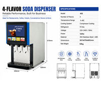 Distributeur de boissons gazeuses commercial OEM 4 robinets, machine automatique pour la préparation de cola, citron, orange, pêche, soda pour les magasins de proximité