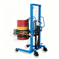 Lève-fût manuel de 450 kg avec rotateur hydraulique inclinable pour fût en acier de 55 gallons