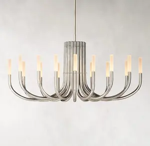 Modern Luxury Pendant Lamp Acrylic Led Chandeliers ROUSSEAU 36 Round Brass Chandelier