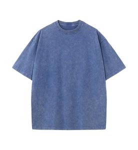 เสื้อยืดคอตตอนหนาน้ำหนักมากสไตล์วินเทจ แขนสั้น คอกลม ผ้าฟอกสี คุณภาพสูง ขายส่ง เสื้อยืดสั่งทำสำหรับผู้ชาย - Product Image 2