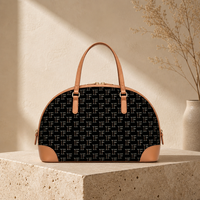 Sac à main en cuir PU noir avec poignée en dôme, élégant, tendance, vintage, chic pour le bureau et le quotidien, sac à main pour femme, OEM personnalisé