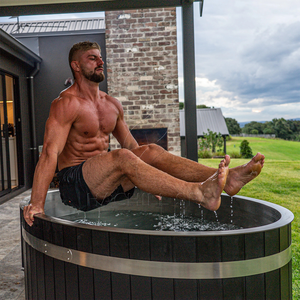 Hachillspa Luxe Outdoor Roestvrijstalen Ijsbad Zwarte Houten Rok | Voor Atleten <span class=keywords><strong>Spa</strong></span> Herstel Koude Duikemmer - Product Image 3
