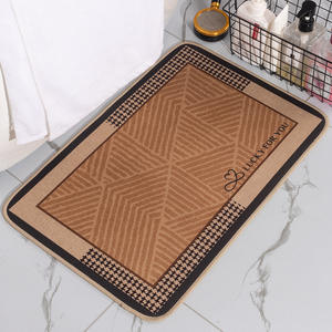 Alfombra de Lino para Piso Lucky For You, Rectangular Marrón, Antideslizante, para Cocina, con Patrón Geométrico, de Fibra de Poliéster, Lavable a Máquina - Product Image 1