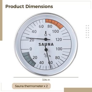 サウナ温度計湿度計2 in 1 <span class=keywords><strong>Fahrenheit</strong></span>温度計サウナルーム室内湿度温度 - Product Image 4