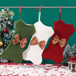 17''Bone Shaped <strong>Christmas</strong> <strong>Stocking</strong> Cable Knit <strong>Dog</strong> Puppy <strong>Christmas</strong> <strong>Stockings</strong> <strong>for</strong> <strong>Christmas</strong> Decorations and Holiday Decor - Product Image 2