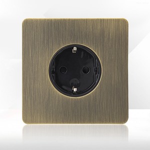 YUHE 16A European French Power Socket 220V Double Pole Wall Mounted Stainless Steel Matte - Product Image 2