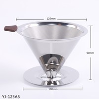 Filtre à café en acier inoxydable réutilisable, écologique et classique, pour un brassage manuel de style traditionnel