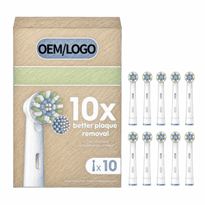 Têtes de brosse à dents électriques compatibles OEM, lot de 10, remplacements, poils moyens, en nylon, pour usage hôtelier et commercial - Product Image 1